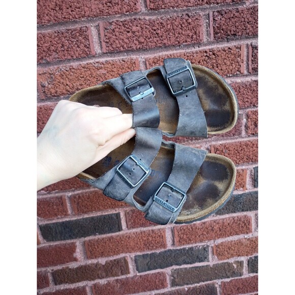 Birkenstock Arizona soft footbed adult sandals gray brown women's size 38/ 8 - Picture 2 of 6